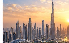 Modern Dubai skyline and Museum of the Future at sunset, representing the city’s continuing focus on innovation and long-term growth.